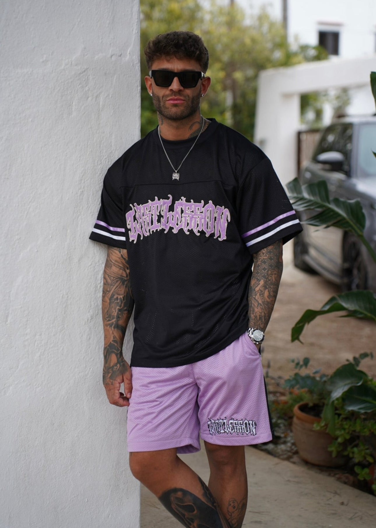 Mesh Black/Purple Shorts