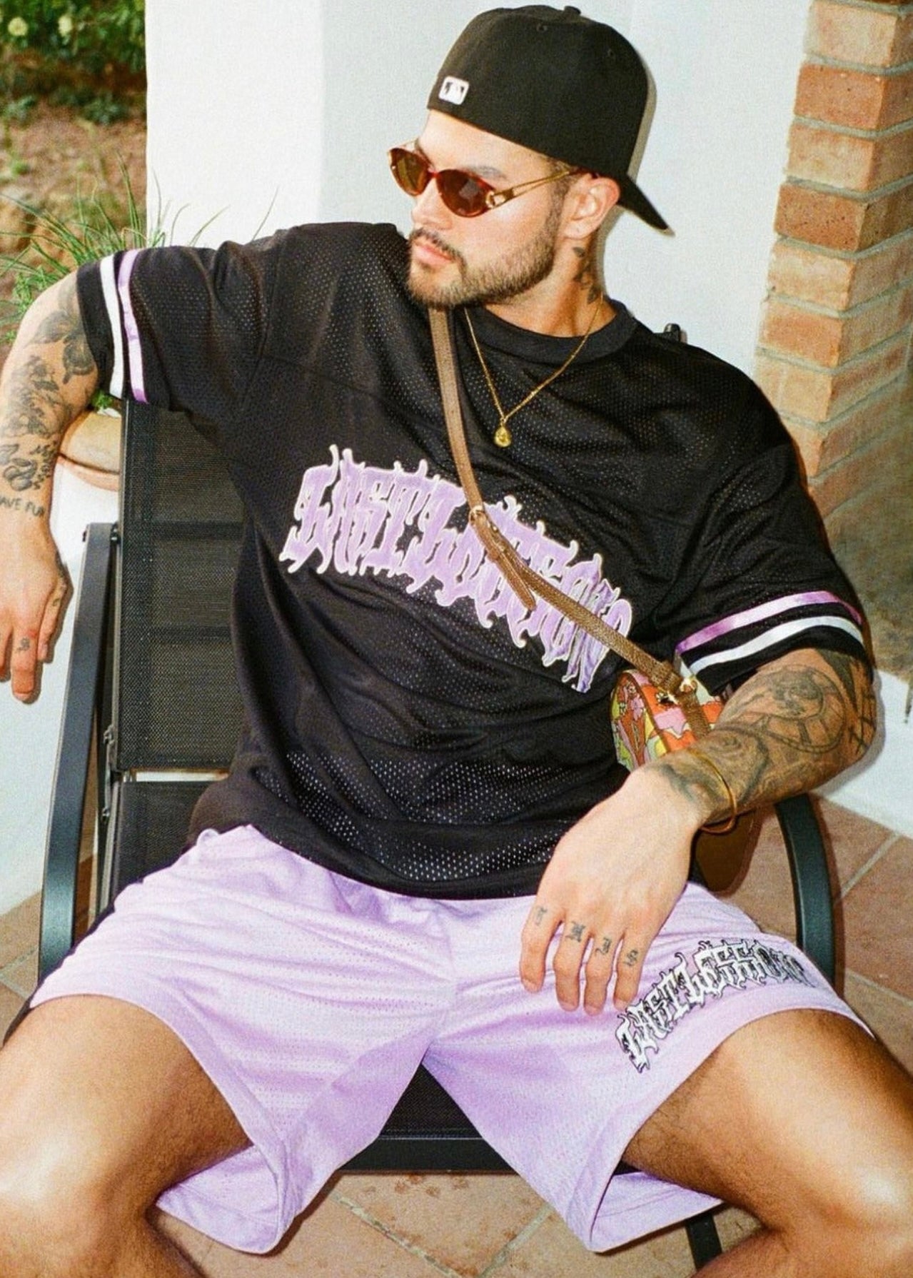 Mesh Black/Purple Shorts